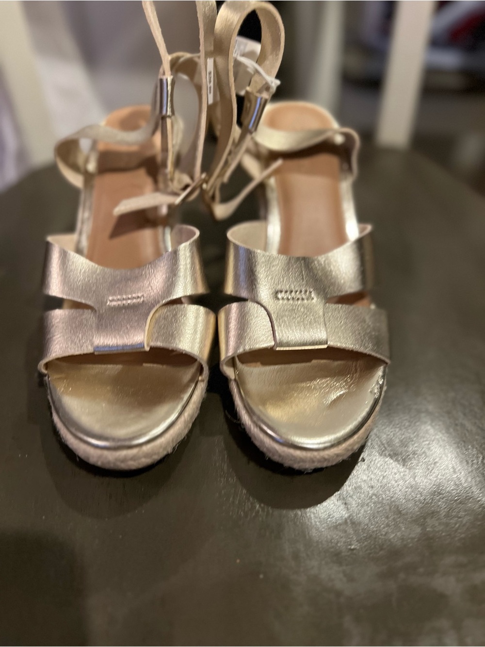 Old Navy Metallic Gold Wedge Sandals